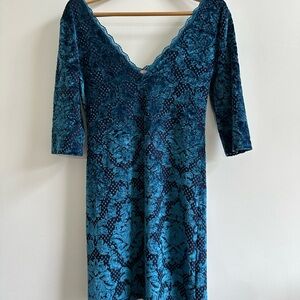 Free People Intimately Blue Velvet Short Dress
